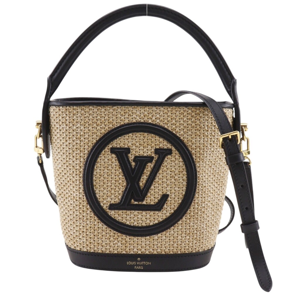 Louis Vuitton Petit Bucket NM Raffia with Leather